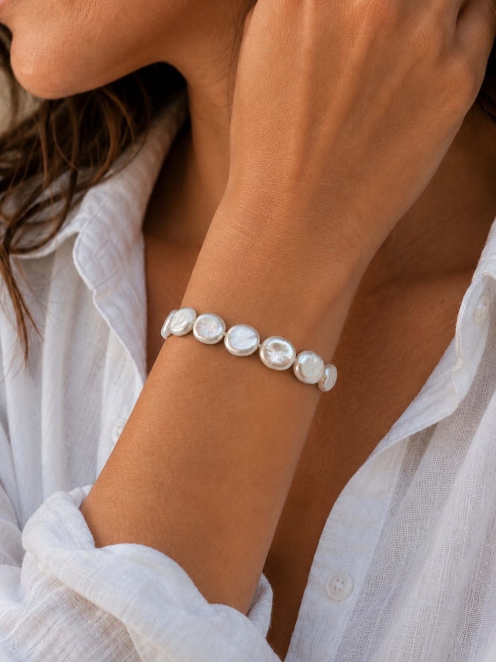 Freshwater Pearl Coin Bracelet/Anklet - Made to Order